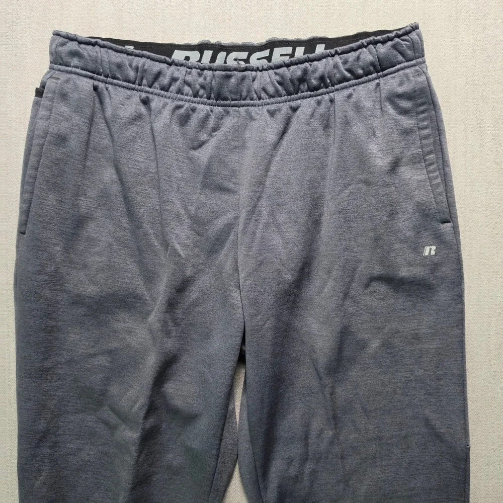 Russell Athletic Joggers Men Large Gray Heathered Tapered Sweatpants